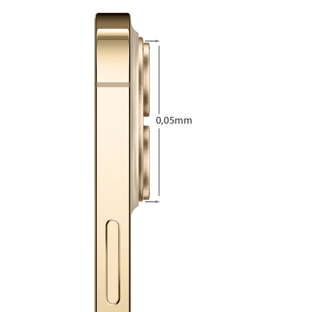 Metalowa osłona na cały aparat z wbudowanymi szkłami do iPhone 13 Pro, złota - obrazek 3