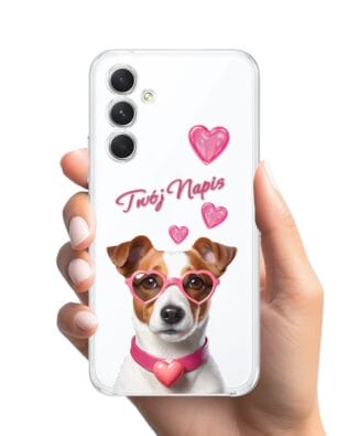 Etui do Samsung Galaxy A54 5G przeźroczyste, silikonowe Flexi, Puppy Love, pies rasy Jack Russell Terrier