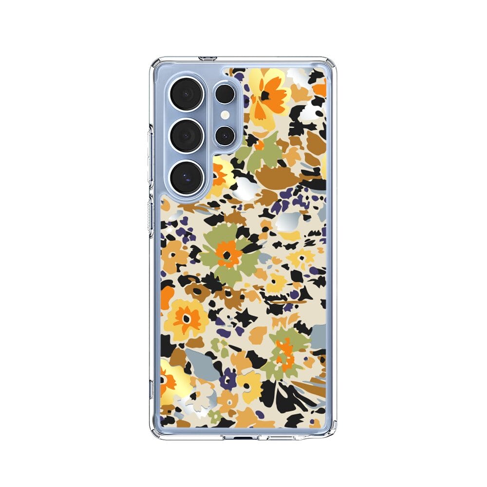 Etui do Samsung Galaxy S25 Ultra z MagSafe przeźroczyste, silikonowe Flexi, malowane kwiatki