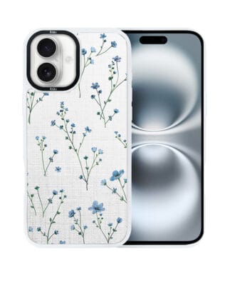 Etui do iPhone 16 Plus IBIZU DropGuard Matt z MagSafe, Pastel Bloom, Niebieski sen