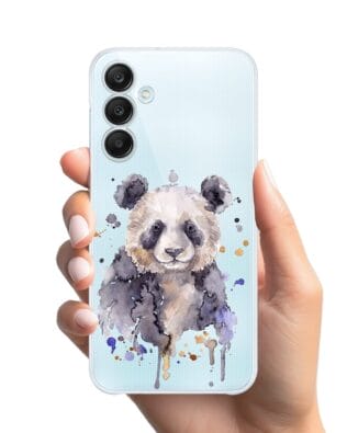 Etui do Samsung Galaxy M35 5G przeźroczyste, silikonowe Flexi, Akwarelowe Zoo, Panda