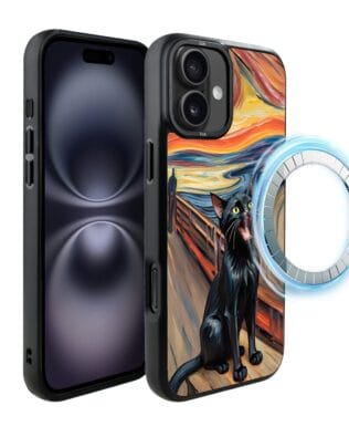 Etui do iPhone 16 Plus IBIZU DropGuard Matt z MagSafe, Edvard Munch, krzyk kota