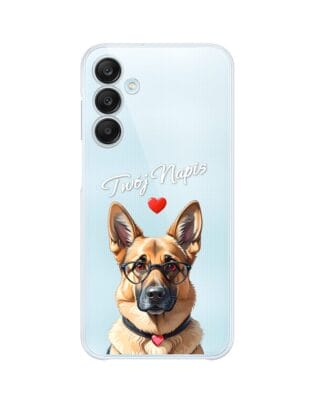 Etui do Samsung Galaxy M35 5G przeźroczyste, silikonowe Flexi, Puppy Love, pies rasy Owczarek Niemiecki