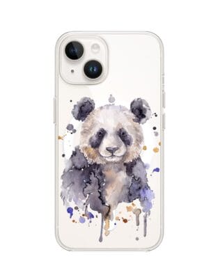 Etui do iPhone 13 Mini z MagSafe przeźroczyste, silikonowe Flexi, Akwarelowe Zoo, Panda