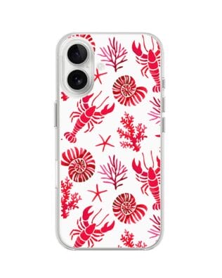 Etui do iPhone 16 Plus przeźroczyste, silikonowe Flexi, krab, muszle