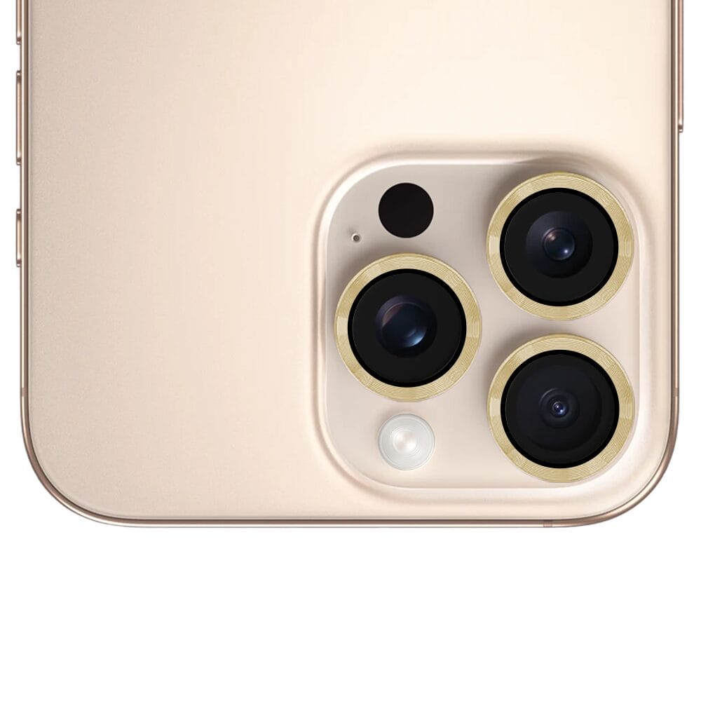 Metalowa osłona obiektywu aparatu ze szkła hartowanego 9H do iPhone 16 Pro, 1 zestaw, złota - obrazek 5