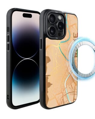 Etui do iPhone 14 Pro IBIZU DropGuard Matt z MagSafe, Mapy Świata, Rome