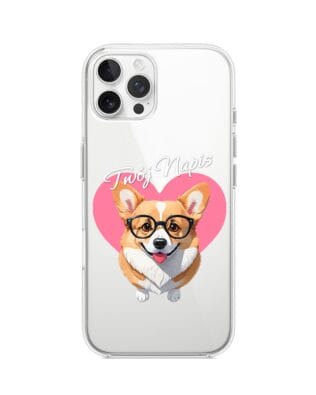Etui do iPhone 12 Pro przeźroczyste, silikonowe Flexi, Puppy Love, pies rasy Corgi