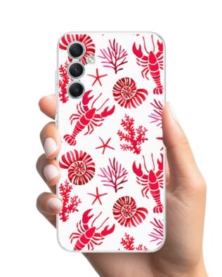 Etui do Samsung Galaxy A34 5G przeźroczyste, silikonowe Flexi, krab, muszle