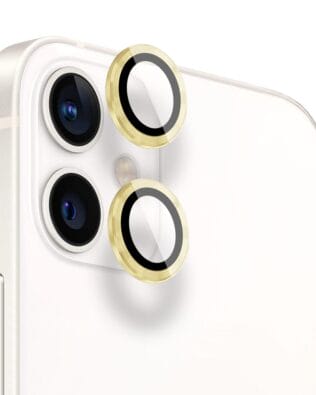 Metalowa osłona obiektywu aparatu ze szkła hartowanego 9H do iPhone 12 Mini, 1 zestaw, złota