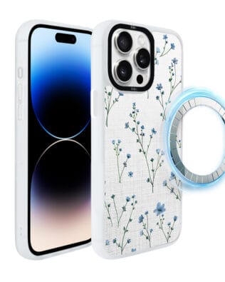 Etui do iPhone 14 Pro Max IBIZU DropGuard Matt z MagSafe, Pastel Bloom, Niebieski sen