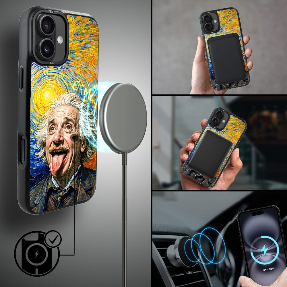 Etui do iPhone 16 IBIZU DropGuard Matt z MagSafe, Einstein - obrazek 8