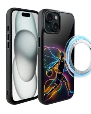 Etui do iPhone 15 Plus IBIZU DropGuard Matt z MagSafe, #ElectroMove, Duch koszykówki