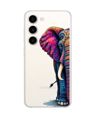 Etui do Samsung Galaxy S23 Plus przeźroczyste, silikonowe Flexi, Dzika Mandala, Słoń