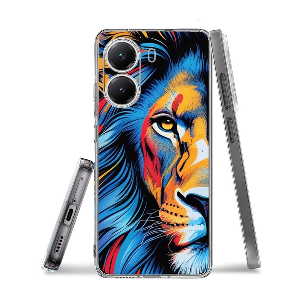 Etui do Xiaomi POCO X7 Pro przeźroczyste, silikonowe Flexi, Dzika Mandala, Lwie spojrzenie - obrazek 3