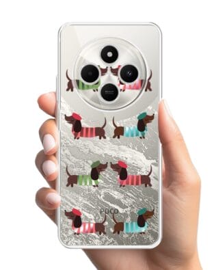 Etui do Xiaomi POCO C75 przeźroczyste, silikonowe Flexi, jamnik w Paryżu