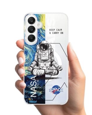 Etui do Samsung Galaxy A25 5G z MagSafe przeźroczyste, silikonowe Flexi, Keep Calm in Cosmos