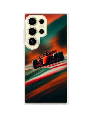 Etui do Samsung Galaxy S24 Ultra z MagSafe przeźroczyste, silikonowe Flexi, Szybkie Auta, Wyścig F1