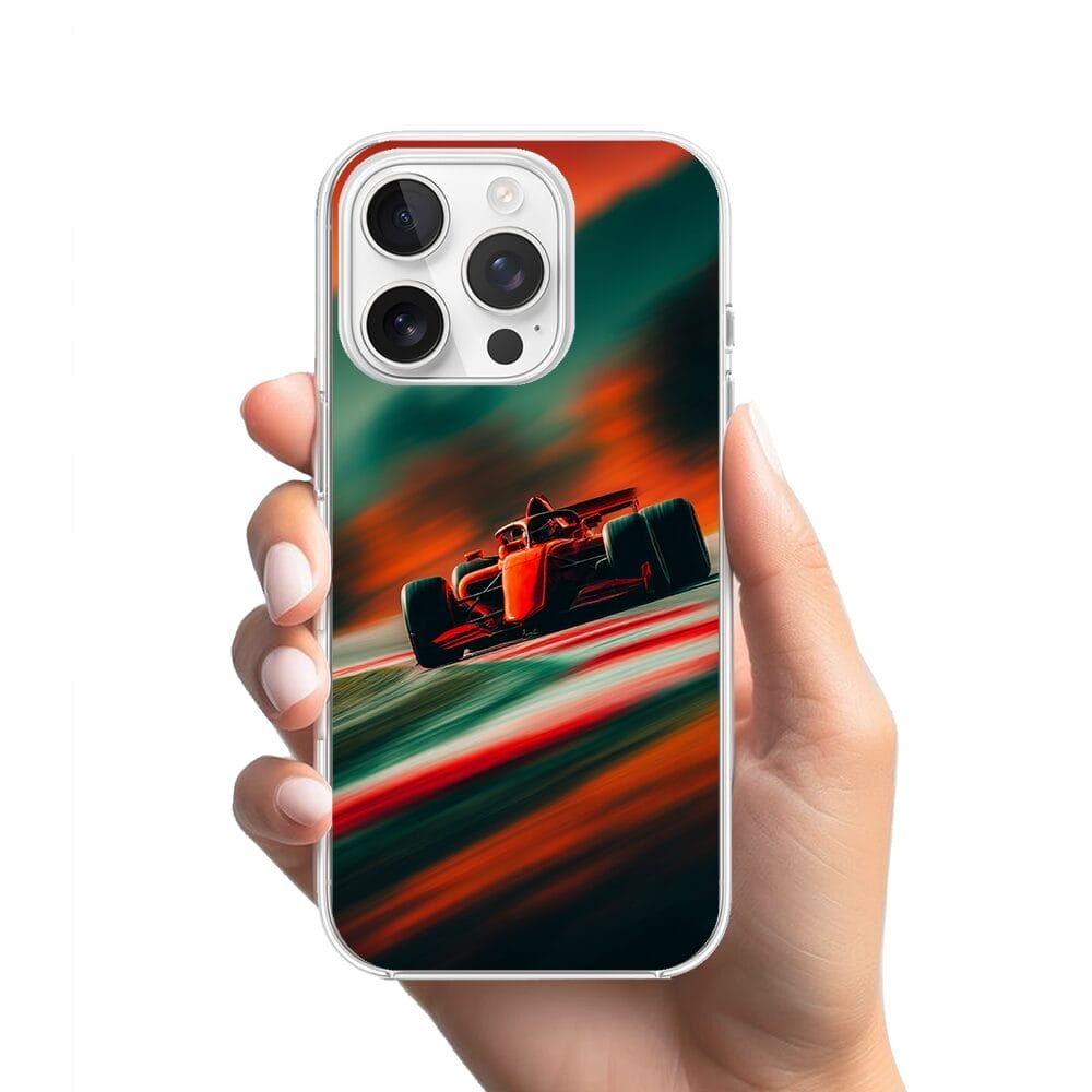 Etui do iPhone 14 Pro Max przeźroczyste, silikonowe Flexi, Szybkie Auta, Wyścig F1 - obrazek 2