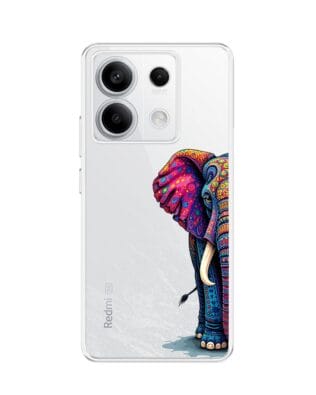 Etui do Xiaomi Redmi Note 13 Pro 5G przeźroczyste, silikonowe Flexi, Dzika Mandala, Słoń