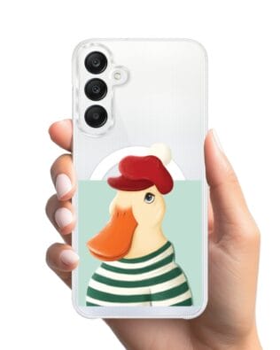 Etui do Samsung Galaxy A25 5G z MagSafe przeźroczyste, silikonowe Flexi, kaczuszka