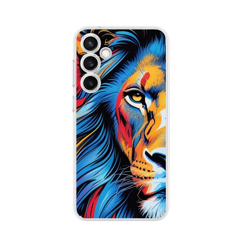 Etui do Samsung Galaxy S23 przeźroczyste, silikonowe Flexi, Dzika Mandala, Lwie spojrzenie