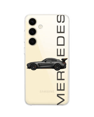 Etui do Samsung Galaxy S24 Plus przeźroczyste, silikonowe Flexi, Szybkie Auta, Stalowe AMG-GT