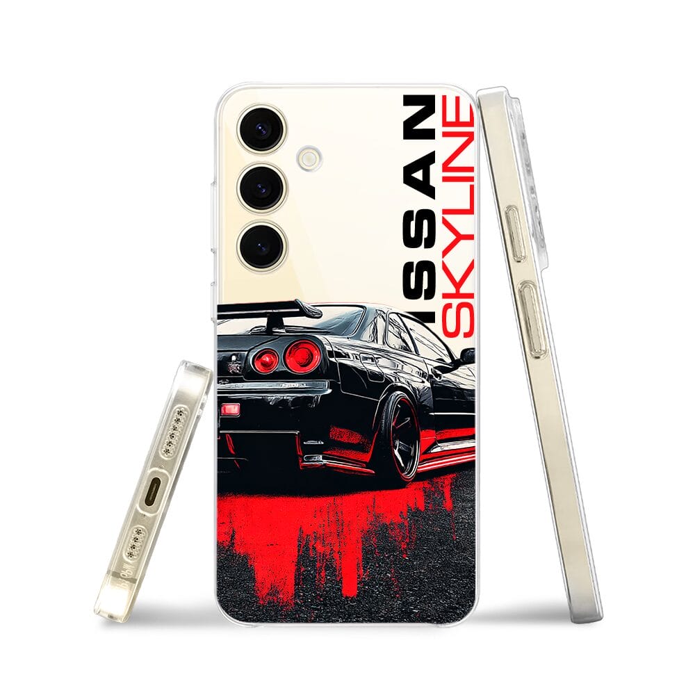 Etui do Samsung Galaxy S24 przeźroczyste, silikonowe Flexi, Szybkie Auta, czarny Skyline - obrazek 3