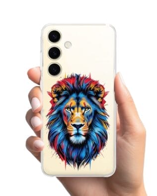Etui do Samsung Galaxy S24 Plus przeźroczyste, silikonowe Flexi, Dzika Mandala, Lew