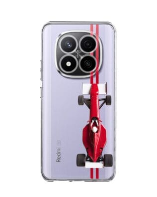 Etui do Xiaomi Redmi Note 14 Pro 4G przeźroczyste, silikonowe Flexi, Szybkie Auta, czerwone F1