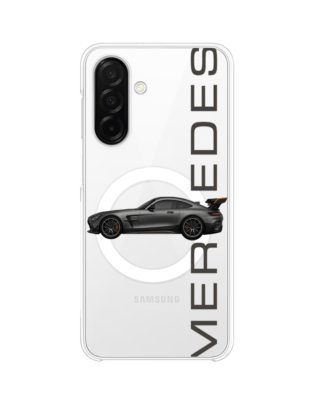 Etui do Samsung Galaxy A26 5G z MagSafe przeźroczyste, silikonowe Flexi, Szybkie Auta, Stalowe AMG-GT