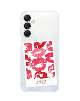 Etui do Samsung Galaxy A25 5G przeźroczyste, silikonowe Flexi, pocałunki, polaroid