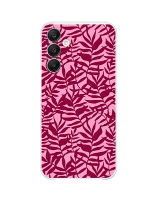 Etui do Samsung Galaxy A25 5G przeźroczyste, silikonowe Flexi, bordowe liście
