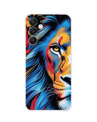Etui do Samsung Galaxy A25 5G przeźroczyste, silikonowe Flexi, Dzika Mandala, Lwie spojrzenie