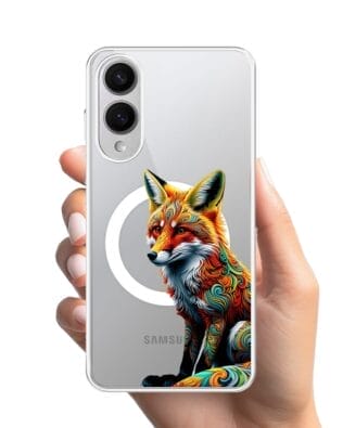 Etui do Samsung Galaxy S25 Edge z MagSafe przeźroczyste, silikonowe Flexi, Dzika Mandala, Lis