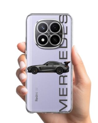 Etui do Xiaomi Redmi Note 14 Pro 4G przeźroczyste, silikonowe Flexi, Szybkie Auta, Stalowe AMG-GT