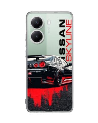 Etui do Xiaomi POCO X7 Pro przeźroczyste, silikonowe Flexi, Szybkie Auta, czarny Skyline