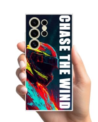 Etui do Samsung Galaxy S24 Ultra przeźroczyste, silikonowe Flexi, Bikers, Chase The Wind