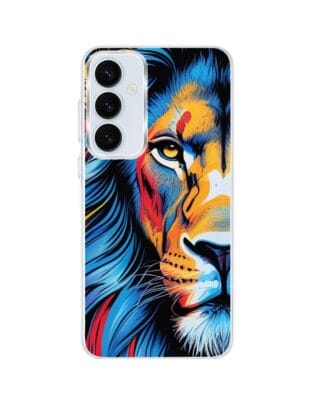 Etui do Samsung Galaxy A35 5G z MagSafe przeźroczyste, silikonowe Flexi, Dzika Mandala, Lwie spojrzenie