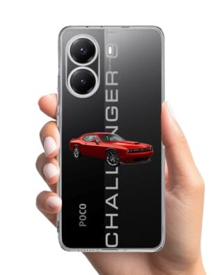 Etui do Xiaomi POCO X7 Pro przeźroczyste, silikonowe Flexi, Szybkie Auta, czerwony Challenger GT