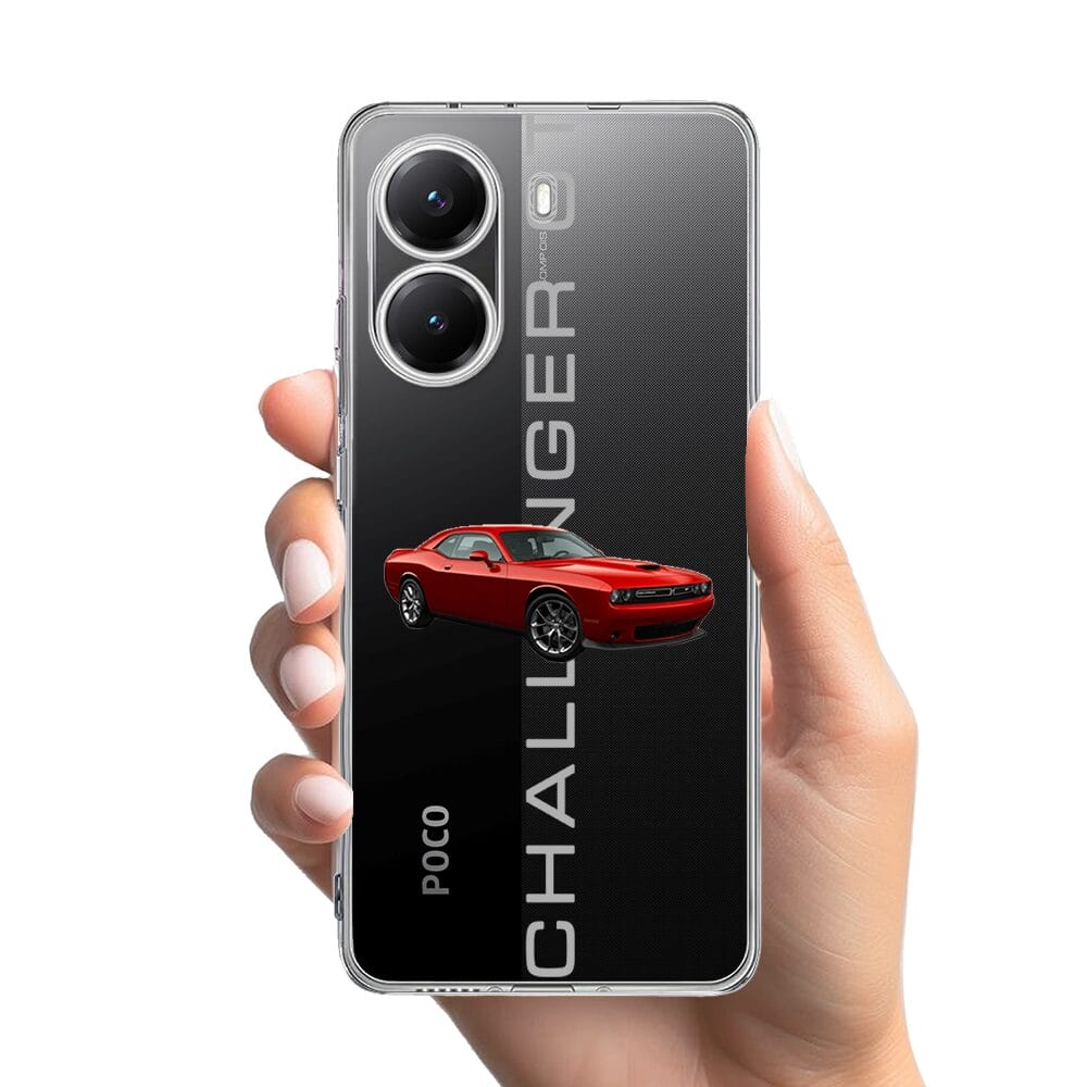 Etui do Xiaomi POCO X7 Pro przeźroczyste, silikonowe Flexi, Szybkie Auta, czerwony Challenger GT - obrazek 2