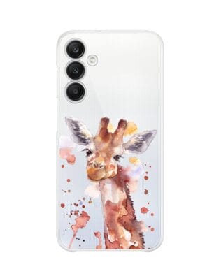Etui do Samsung Galaxy A25 5G przeźroczyste, silikonowe Flexi, Dzika Mandala, Żyrafa