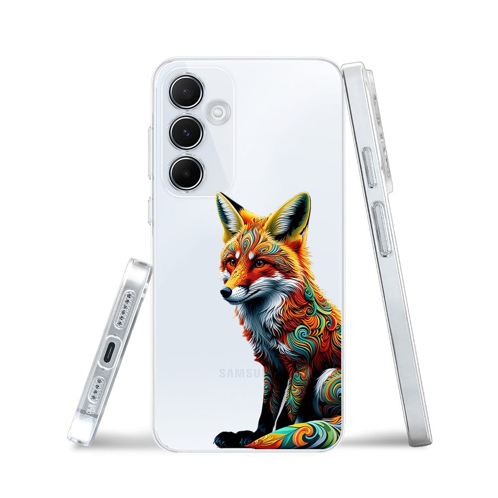 Etui do Samsung Galaxy A35 5G przeźroczyste, silikonowe Flexi, Dzika Mandala, Lis - obrazek 3