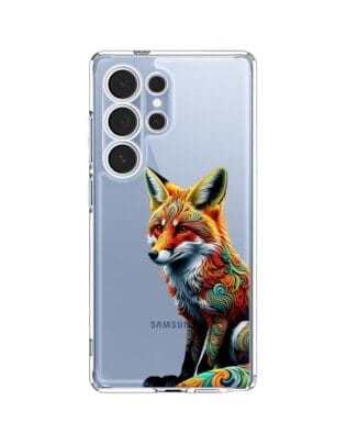 Etui do Samsung Galaxy S25 Ultra przeźroczyste, silikonowe Flexi, Dzika Mandala, Lis