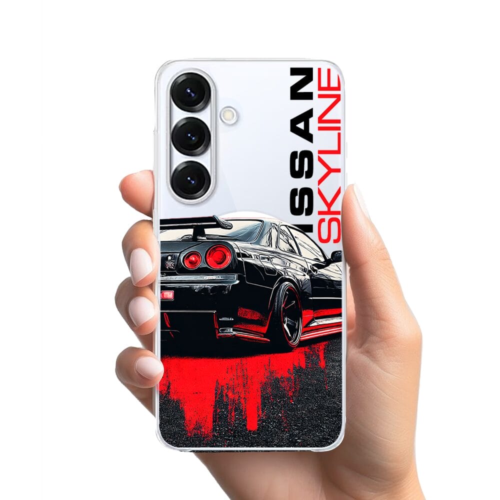 Etui do Samsung Galaxy S25 Plus z MagSafe przeźroczyste, silikonowe Flexi, Szybkie Auta, czarny Skyline - obrazek 2