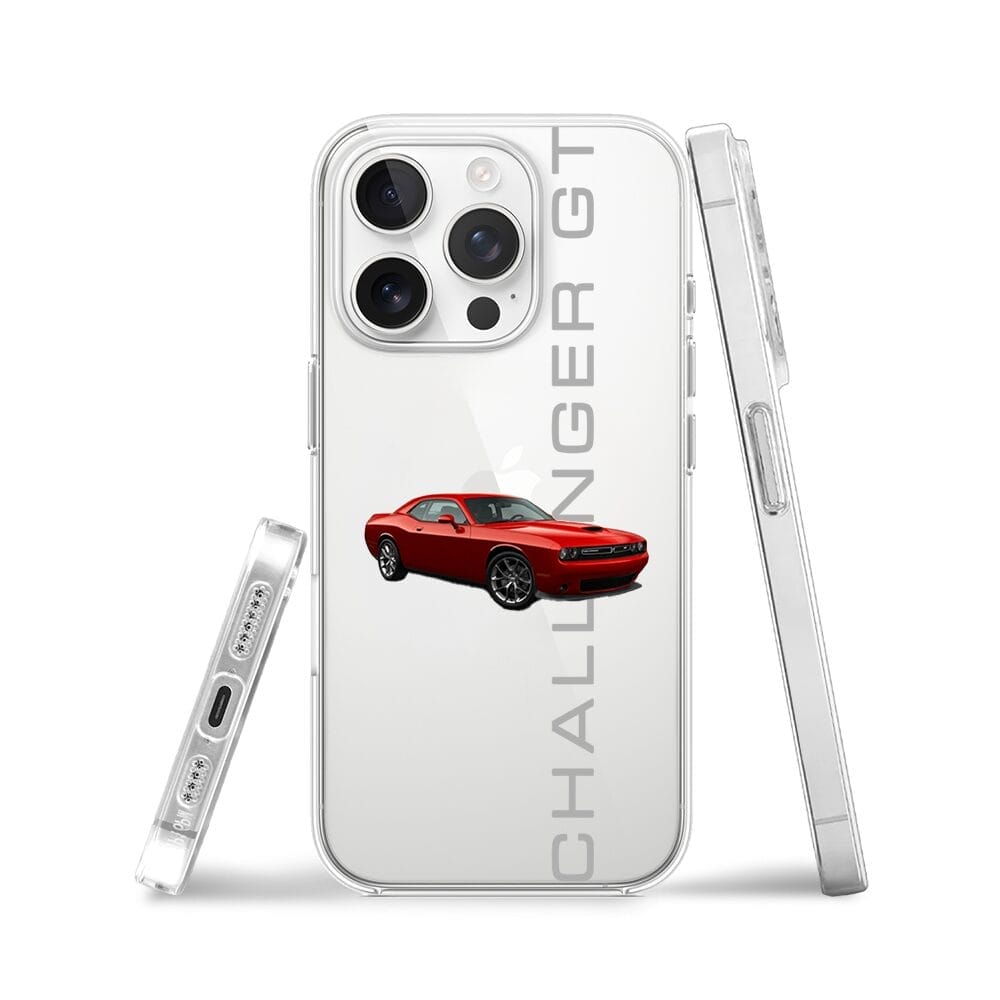 Etui do iPhone 13 Pro przeźroczyste, silikonowe Flexi, Szybkie Auta, czerwony Challenger GT - obrazek 3