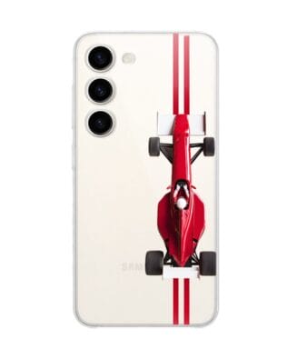 Etui do Samsung Galaxy S23 Plus przeźroczyste, silikonowe Flexi, Szybkie Auta, czerwone F1