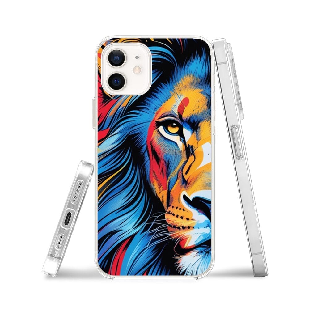 Etui do iPhone 12 przeźroczyste, silikonowe Flexi, Dzika Mandala, Lwie spojrzenie - obrazek 3