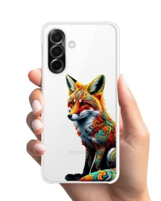 Etui do Samsung Galaxy A26 5G przeźroczyste, silikonowe Flexi, Dzika Mandala, Lis