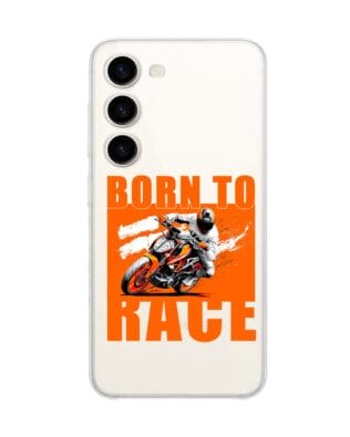 Etui do Samsung Galaxy S23 przeźroczyste, silikonowe Flexi, Bikers, Ścigacz